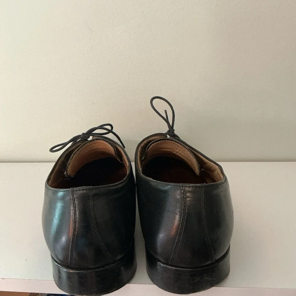 PRONTO UOMO Couture Italy Men's Shoe 11.5 Soft Black Leather  Square Toe Lace-Up - Picture 3 of 7